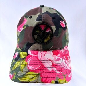 Yee Yee Camo Pink Floral Embroidered Logo Strapback Baseball Cap Hat